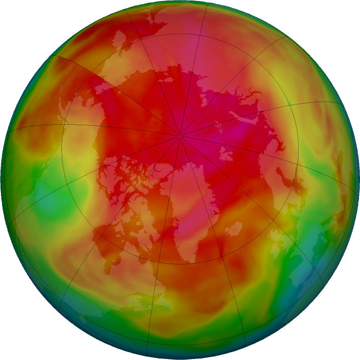 Arctic ozone map for 17 March 2024